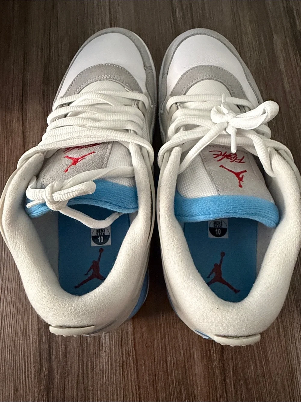 Jordan Low Top Sneakers - White, Light Blue, Gray, Red
